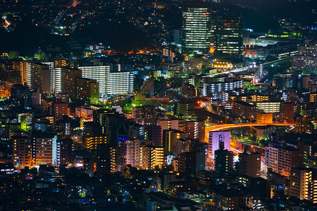 日本横滨市风景空中夜图片