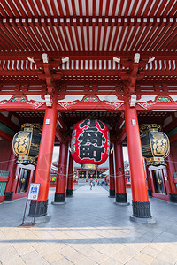 日本东京senszoji寺庙的Honzomon入口门日本东京图片