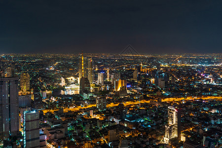 泰国夜间曼谷市风景图片