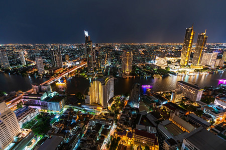 泰国曼谷昭披耶河夜景图片