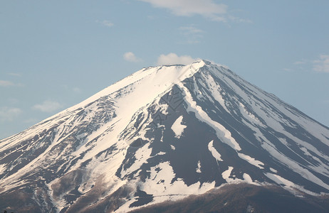 富士山在蓝的天空背景图片