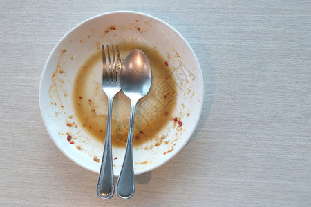 白菜在吃完饭后脏了在餐厅桌上吃完饭图片