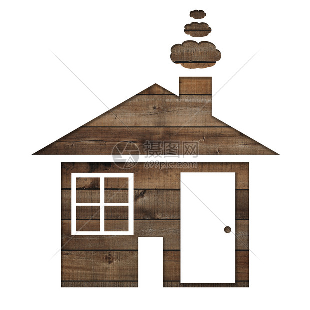 棕色木头背景的纸形房屋商业建筑设计概念的想法图片