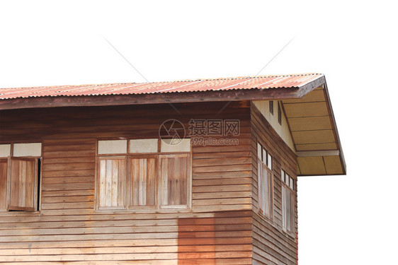 泰国设计的旧木屋建筑风格有剪切路径图片