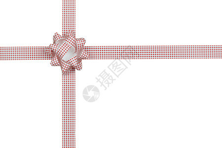 圣诞弓和丝带在白色背景上并有剪切路径方便设计你的工作图片