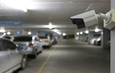 闭路电视工具用于车辆停放背景安保系统设备并有计空间复制件图片