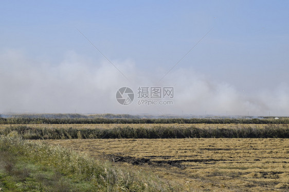 景观燃烧场在田野里焚烧稻草稻田景观燃烧场在田野里焚烧稻草稻田酒店图片