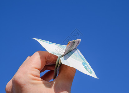 用纸币折叠的飞机图片