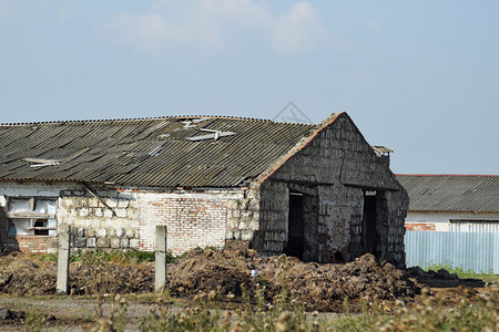 苏联集体农场的废墟背景图片