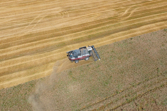 收割小麦获器农业机械投入使用图片