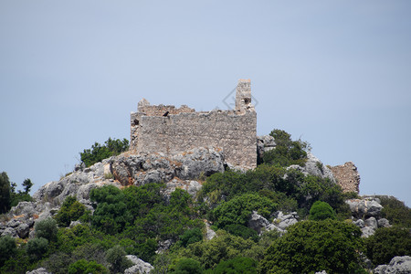 一个古老的堡垒废墟在悬崖上基科娃土耳其城市的废墟图片