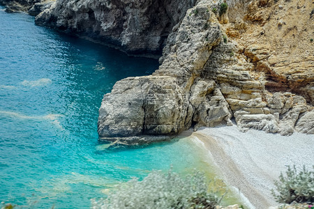 石灰岩海岸悬崖土耳其地中海岸石灰悬崖土耳其地中海岸图片