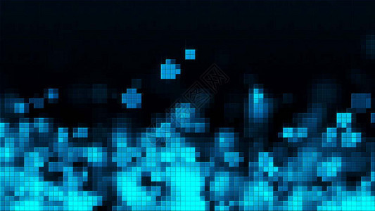 Mosaic蓝色上升的气泡和平方块计算机生成了抽象背景3D转换蓝色上升的气泡和平方块计算机生成的背景3D转换图片
