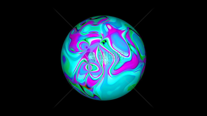 带有液态迷幻表面的环球明亮抽象3D计算机生成背景带有液态迷幻表面的环球抽象计算机生成背景图片