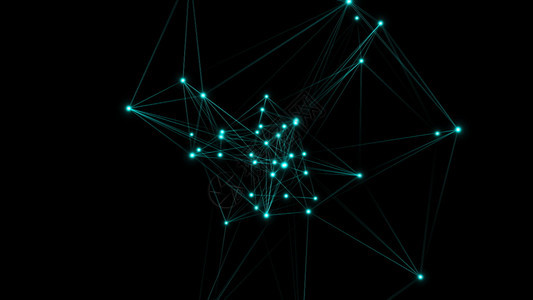 黑暗中低聚点的抽象多边形空间连接点和线条的背景连接结构3d覆盖背景连接点和线条的背景3d转换结构图片