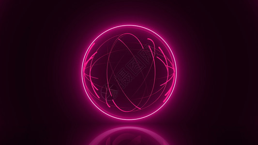 闪光的魔球有发线反射在表面3D翻背景计算机生成闪亮的魔光球3D转换背景计算机生成图片