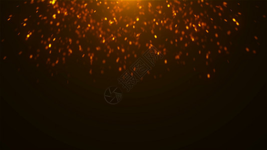 太空中的金闪的发光火花许多微粒欢庆的3D闪发亮的火花为节假日提供背景图片