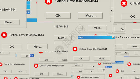 许多窗口都有关键错误通知问题警告背景计算机生成抽象背景3D转换许多窗口都有关键错误通知3d图片