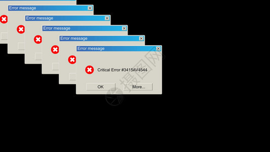 许多窗口都有关键错误通知问题警告背景计算机生成抽象背景3D转换许多窗口都有关键错误通知3d图片