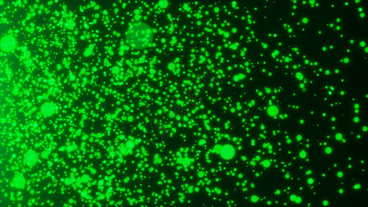 空间中许多抽象的小绿色粒子计算机生成了抽象背景3D翻页背景空间中许多抽象的小绿色粒子3D翻页图片