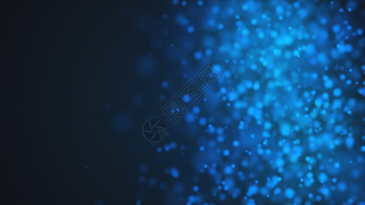 空间中许多蓝色闪粒子慢动计算机生成抽象背景3D转化空间中许多蓝色闪粒子3D转化图片