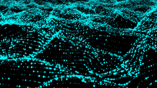 将闪发光的粒子挥动为海水计算机生成抽象背景3D转化图片