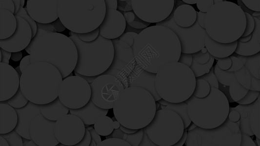 许多黑色混乱圆形颗粒计算机生成抽象背景3D翻接背景许多黑色混乱圆形颗粒3D转换背景图片