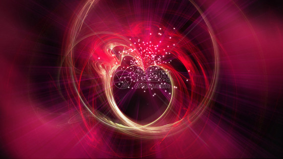 空间中的抽象红心包括情人节的射线3D显示计算机生成的背景在空间中的抽象红心显示情人节的射线3d显示计算机生成的背景图片