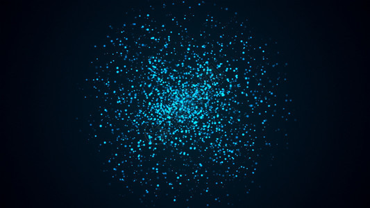 空间球形中许多抽象的小型蓝色微粒计算机生成了抽象背景3D转化空间球形中许多抽象的小型蓝色微粒3D转化了图片