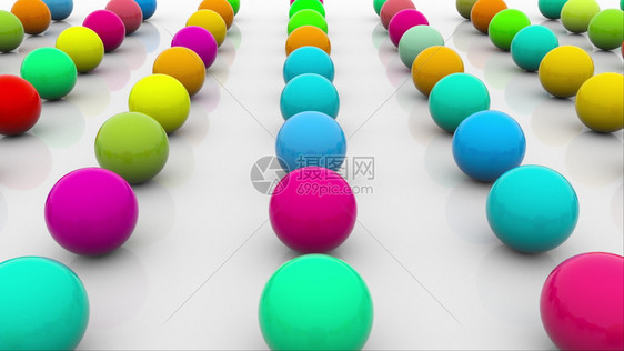 许多彩色气球行等量背景计算机生成3张背景多个彩色光球行图片
