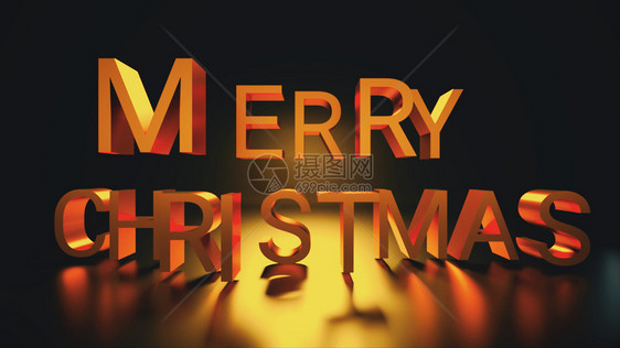 圣诞快乐黄金资本文3D背景计算机为假日设生成的文字圣诞快乐计算机为假日设生成的文字图片
