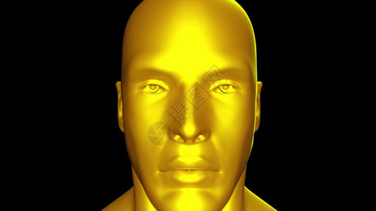 显示金人头部和脸计算机生成背景3D显示头部特端旋转的精简形状演示金人头部和脸计算机生成背景显示头部的精简形状在屏幕上旋转图片