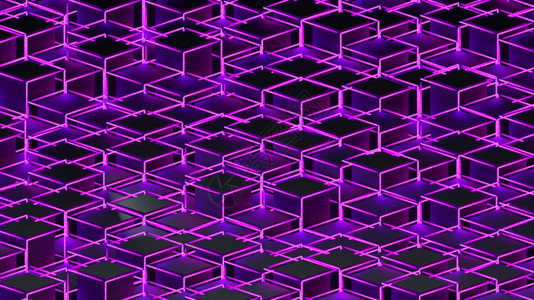 3d位于不同层次的等离子线立方体的背景计算机生成了抽象几何框架计算机生成了抽象设计图片
