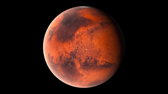飞过行星火的红色表面计算机生成3D显示现实宇宙背景该图像的元素由美国航天局展示飞过行星火的表面计算机生成图片