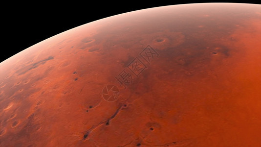 飞过行星火的红色表面计算机生成3D显示现实宇宙背景该图像的元素由美国航天局展示飞过行星火的表面计算机生成图片