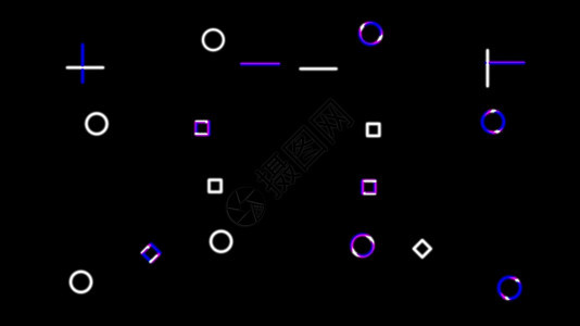 3D提供带有一组闪烁几何元素的数字抽象背景计算机生成了运动设计提供带有一组闪烁几何元素的数字背景图片