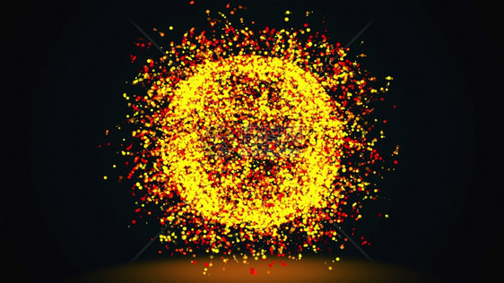 三维渲染计算机生成的抽象球体或黑色背景上闪烁的金色粒子球三维渲染计算机生成的抽象球体上的金色微光粒子的黑色背景图片