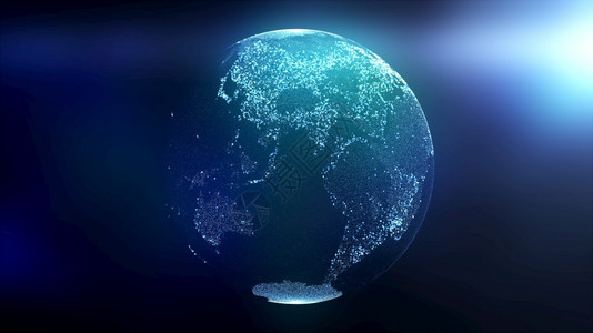 由光线照亮的微粒和点组成环球计算机生成3D数字地球背景的3D投影由光线照亮的微粒和点组成环球计算机生成3D数字地球的D投影图片