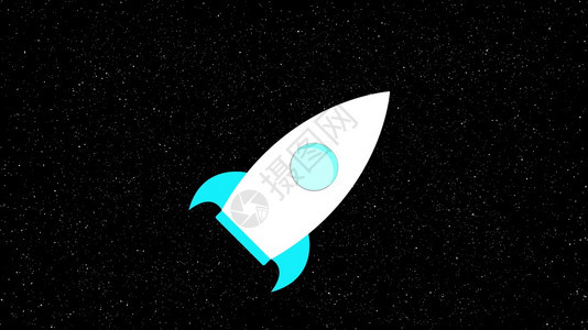 卡通火箭穿越外层空间计算机生成3D恒星背景火箭穿越外层空间计算机生成恒星背景图片