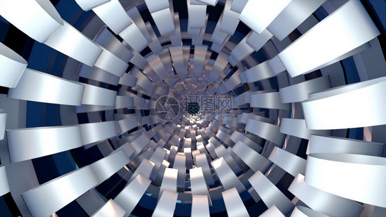 计算机产生技术隧道3d具有抽象背景在螺旋走廊的未来空间中在螺旋走廊中图片