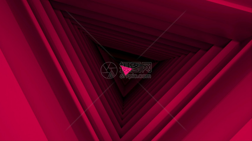 计算机生成三角隧道未来空间旋转三角走廊内的空间3D转换抽象背景3d转换抽象背景图片