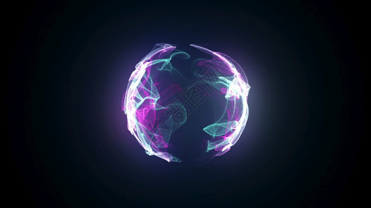 抽象魔球电脑生成背景发光氖粒子形成的多色气体形状shine元素的3d渲染抽象魔球电脑生成背景发光氖粒子形成的多色气体形状未来元素图片