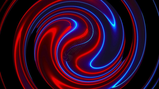 3D圆计算机以抽象螺旋生成背景3D循环合并亮色线计算机生成抽象扭曲背景背景