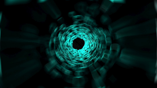 具有模糊发光点的隧道生成计算机3d成为抽象背景生成了模糊发光点的隧道成为抽象背景图片