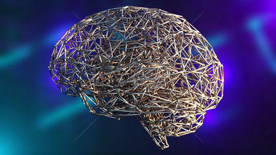 计算机产生人工智能3以彩色灯光背景为用电线框从彩色灯光背景上从电线框中提取人体大脑形状以彩色灯光背景上从电线框中提取人体大脑形状图片