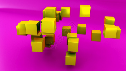 计算机从立方体中生成了抽象几何形状3d生成了不真实的构造现代背景图片