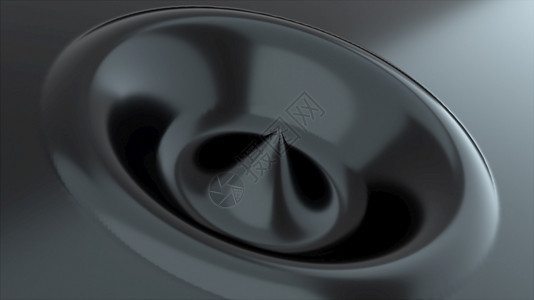 黑色抽象形状带有脉冲循环波计算机生成3D折形背景状脉冲循环黑波计算机生成体积背景图片