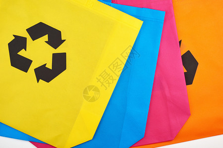 多色粘胶环保袋环保理念图片