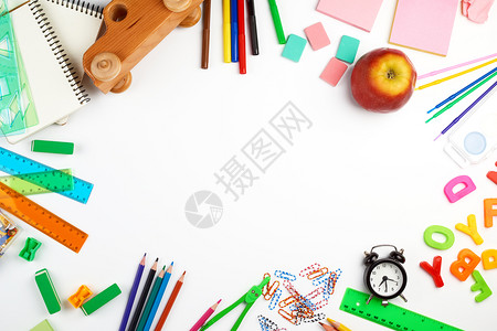 学校用品多色木铅笔纸贴剪铅笔磨器复制空间图片