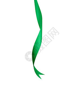 白色背景上隔离的绿色丝带扭曲端设计师元素图片